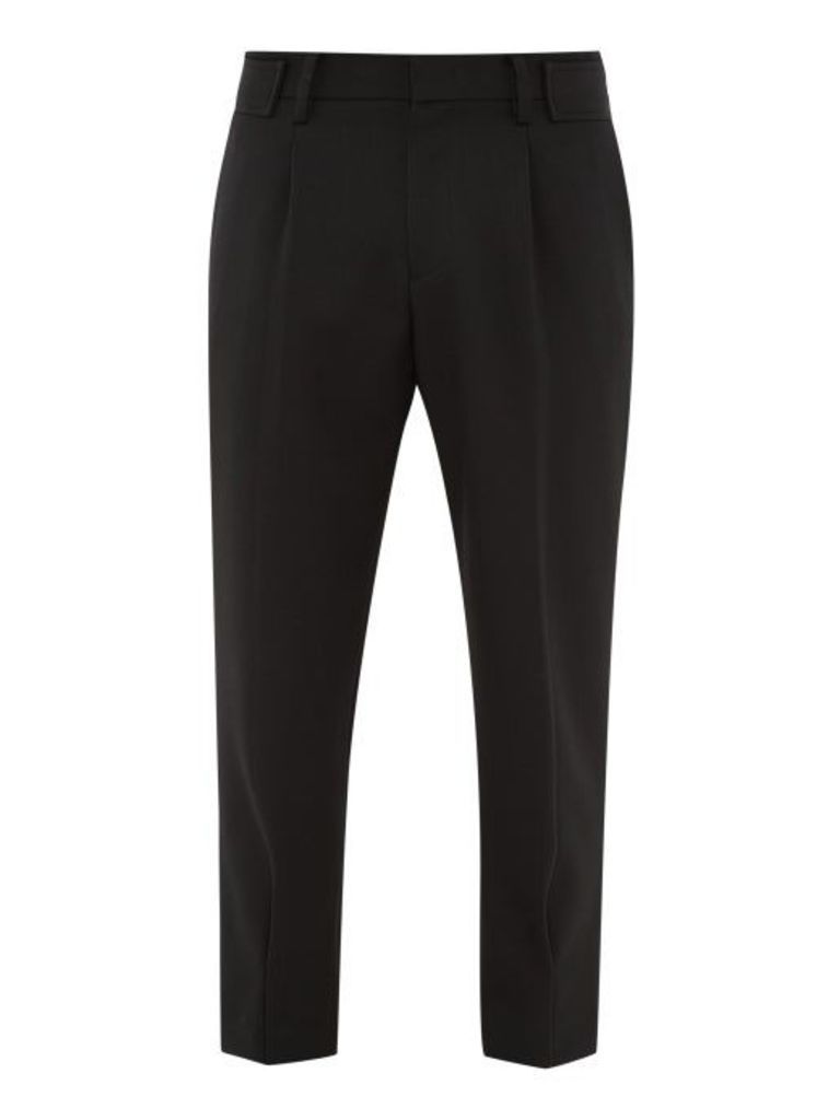 Wooyoungmi - Wool-twill Tapered-leg Trousers - Mens - Black