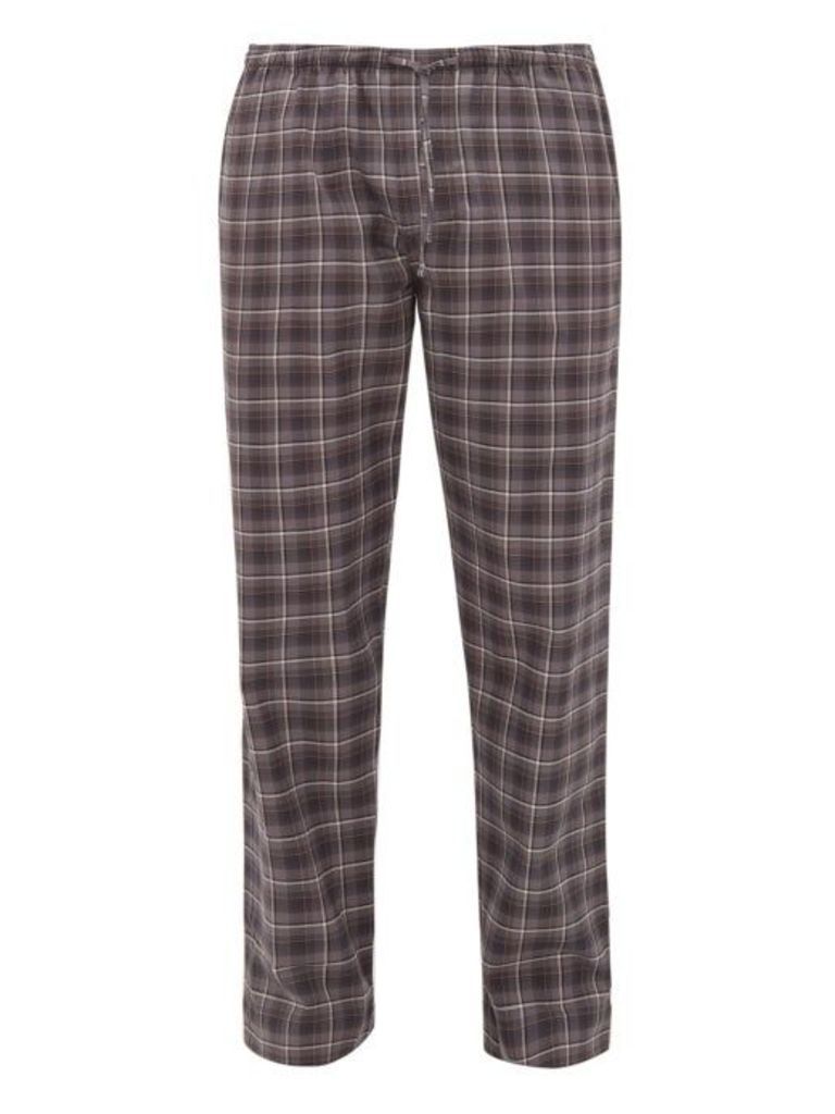 Zimmerli - Light Magic Tartan Cotton Pyjama Trousers - Mens - Grey