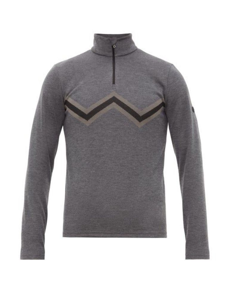 Bogner - Zig-zag Intarsia Half-zip Piqué Sweater - Mens - Grey