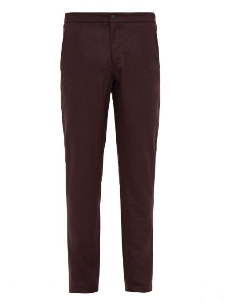 Incotex - Slim-fit Flannel Trousers - Mens - Burgundy