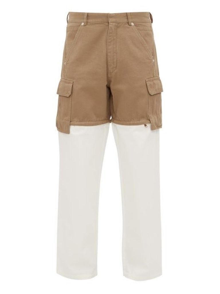 Jacquemus - Pêche Zipped Cut-off Cotton Straight-leg Trousers - Mens - Beige