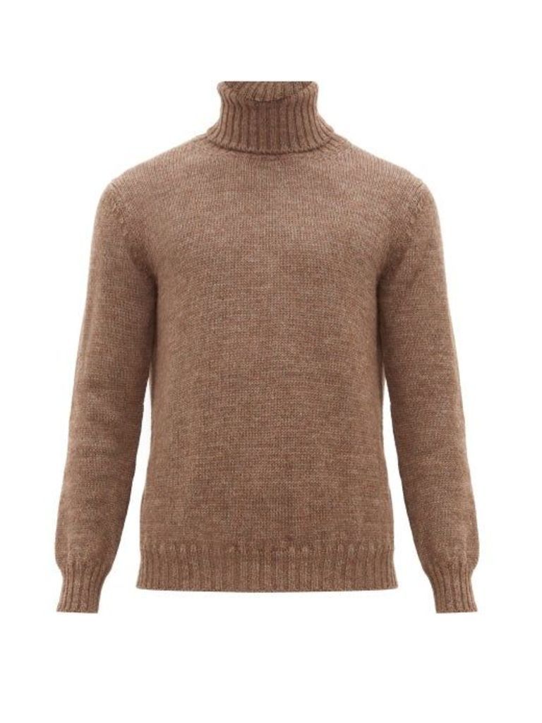 De Bonne Facture - Roll Neck Wool And Alpaca Sweater - Mens - Light Brown