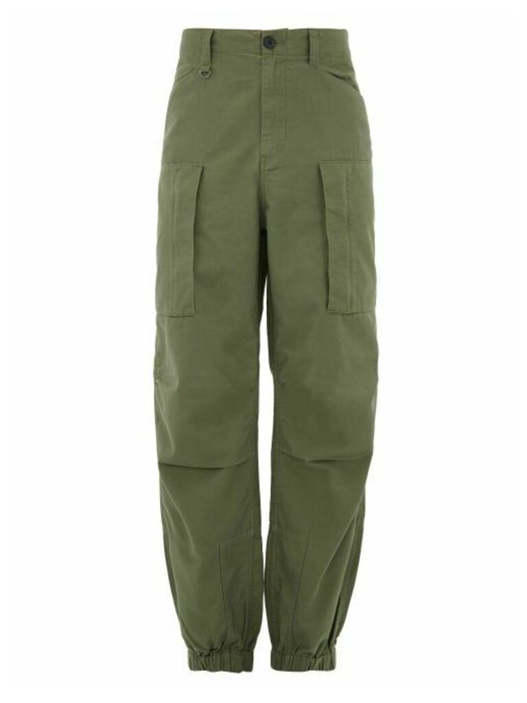 Ambush - Flight Cuffed-ankle Cotton-twill Cargo Trousers - Mens - Green