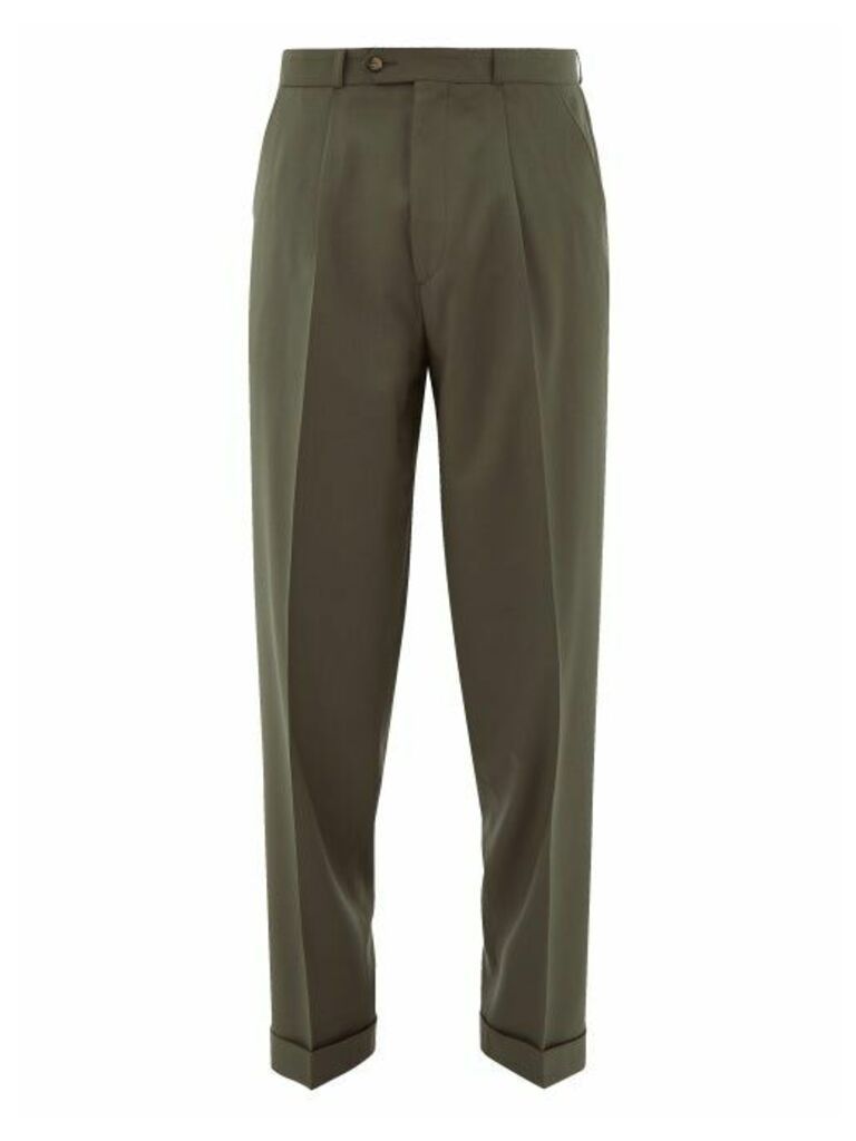 Éditions M.R - Nathan Wool Tapered-leg Trousers - Mens - Light Green