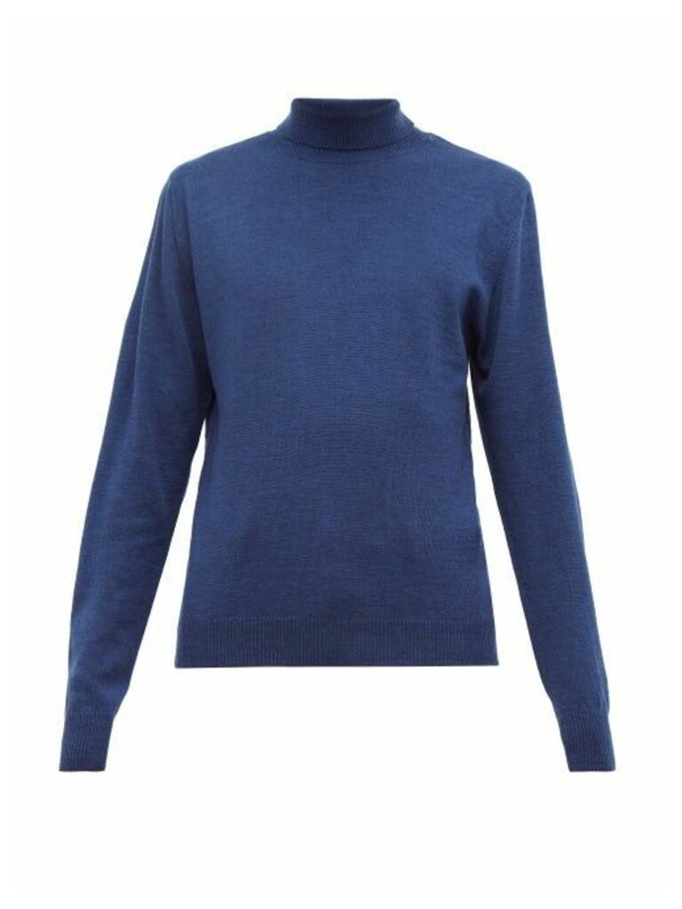 Oliver Spencer - Roll-neck Merino-wool Sweater - Mens - Blue