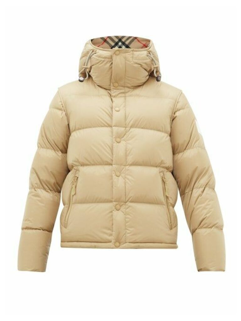 Burberry - Detachable Sleeve Quilted Down Hooded Jacket - Mens - Camel