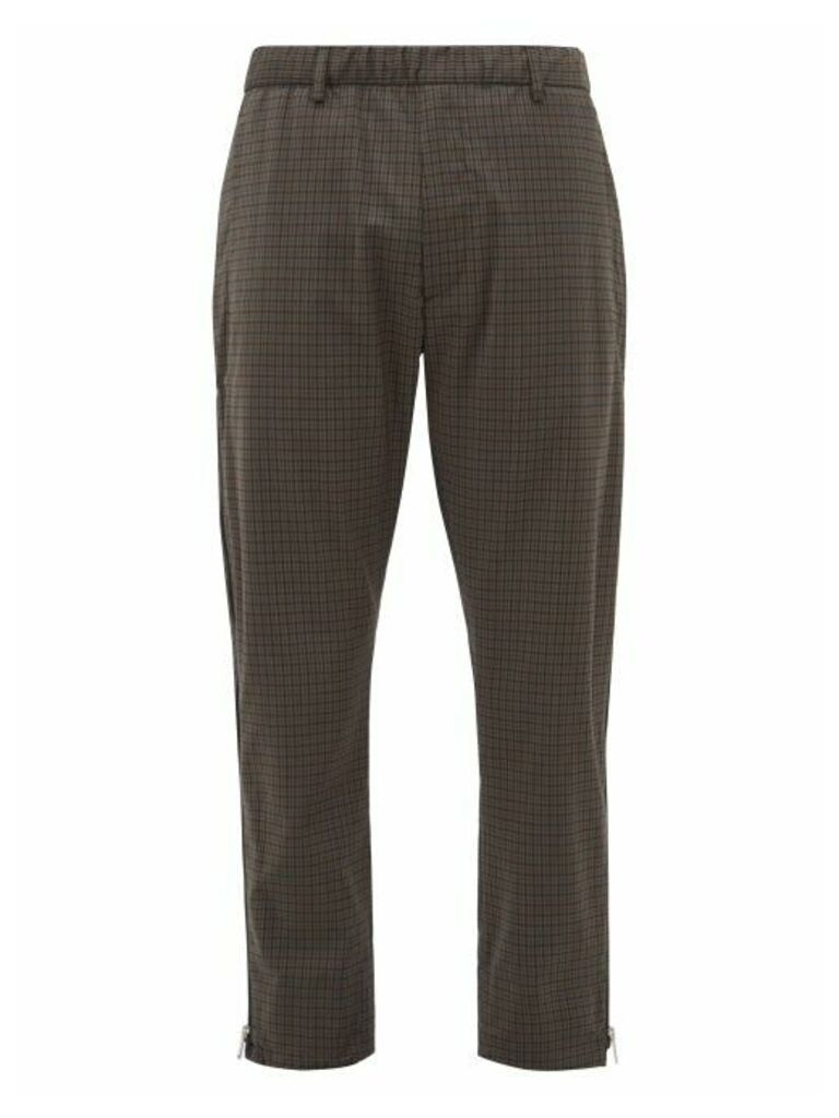 Prada - Zipped-seam Checked Wool-blend Track Pants - Mens - Multi