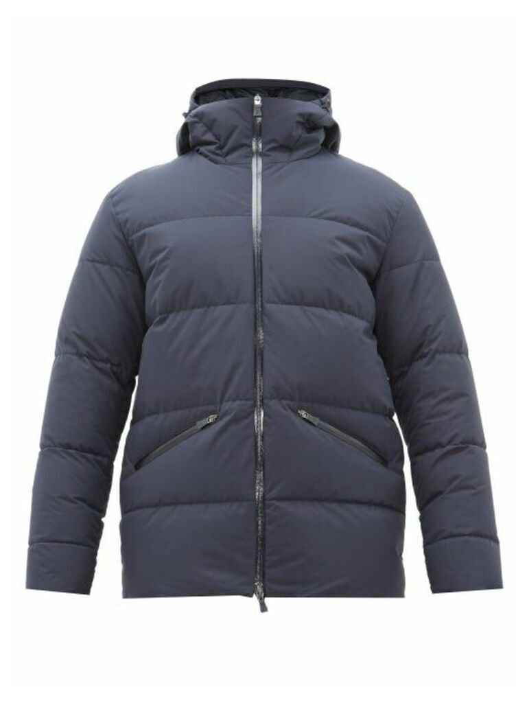 Herno - Laminar Hooded Quilted-down Jacket - Mens - Navy