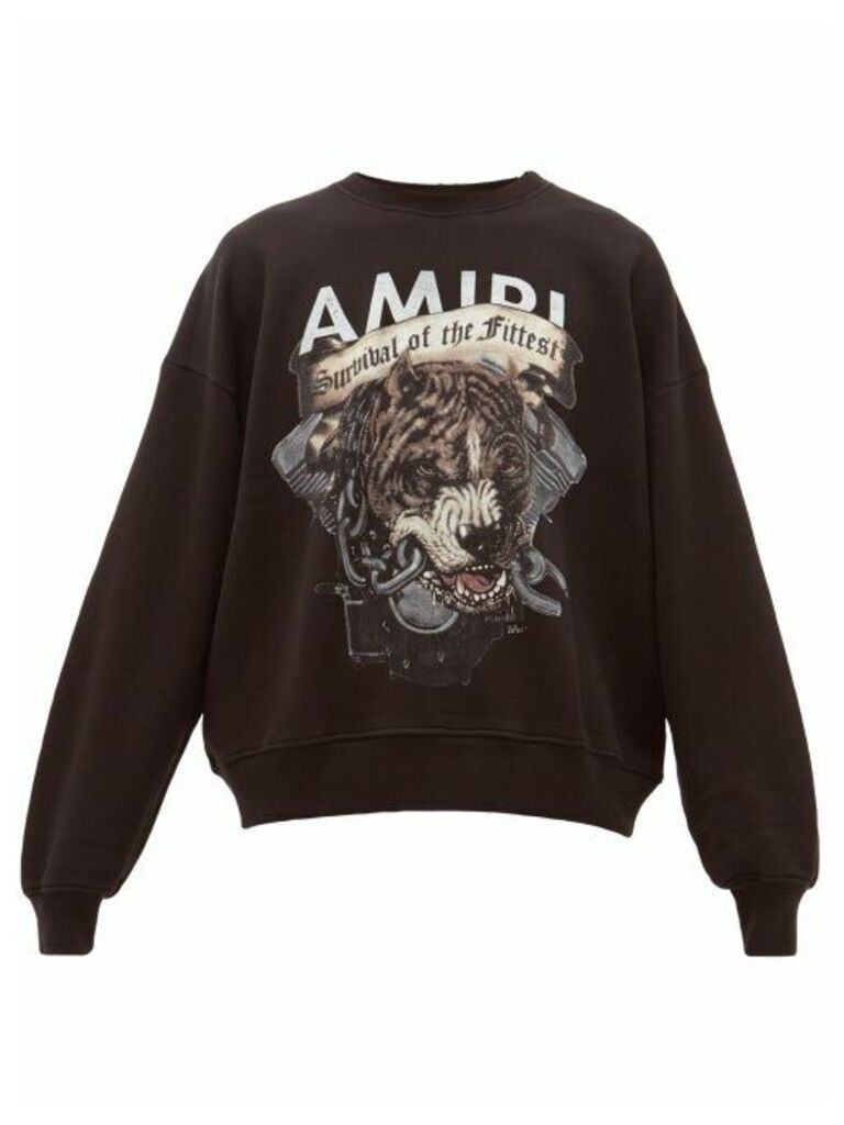 Amiri - Pitbull-print Cotton Sweatshirt - Mens - Black