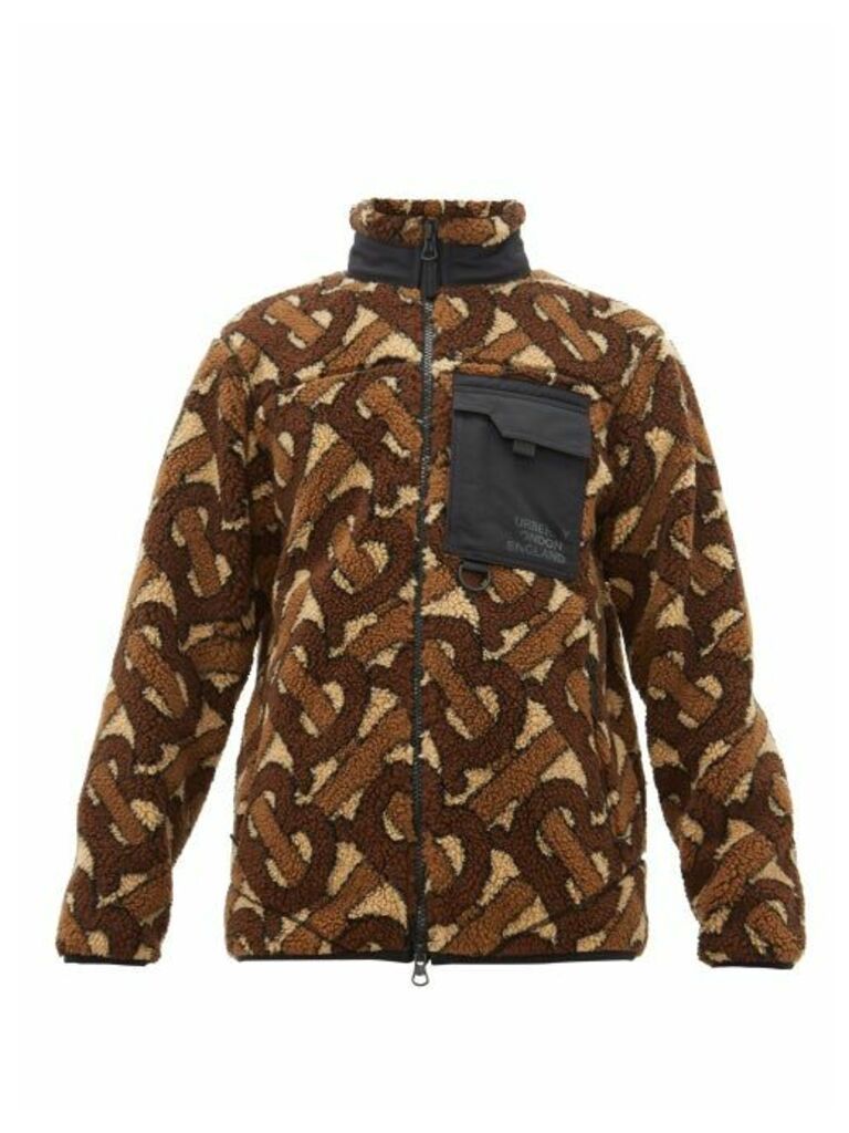 Burberry - Logo Jacquard Fleece Jacket - Mens - Brown