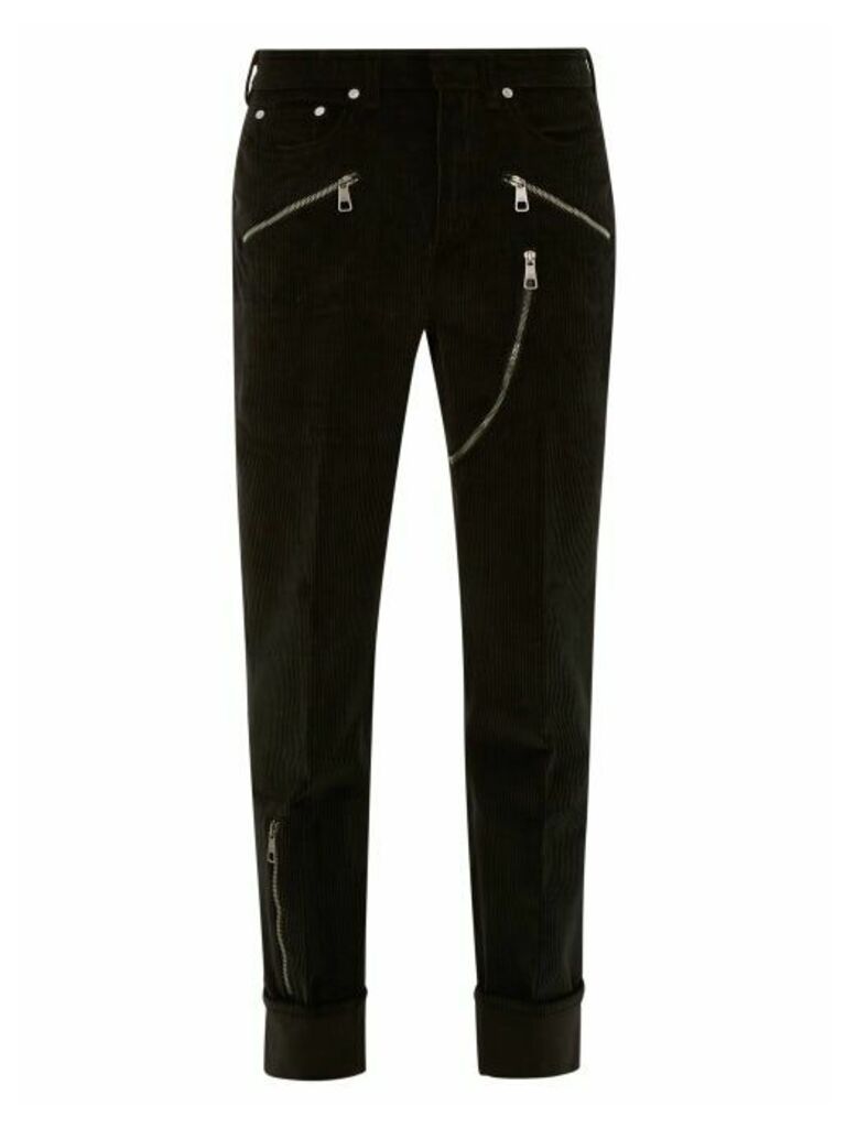 Neil Barrett - Zipped-pocket Cotton-blend Corduroy Trousers - Mens - Black