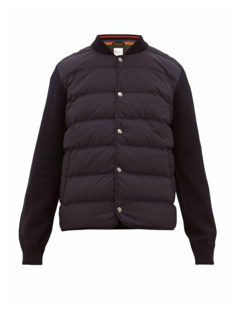 Paul Smith - Padded-shell And Wool Quilted Bomber Jacket - Mens - Navy