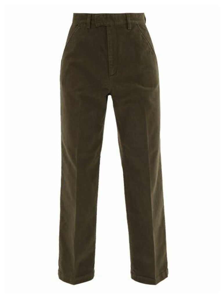 Our Legacy - Chino 24 Moleskin-cotton Chino Trousers - Mens - Dark Green