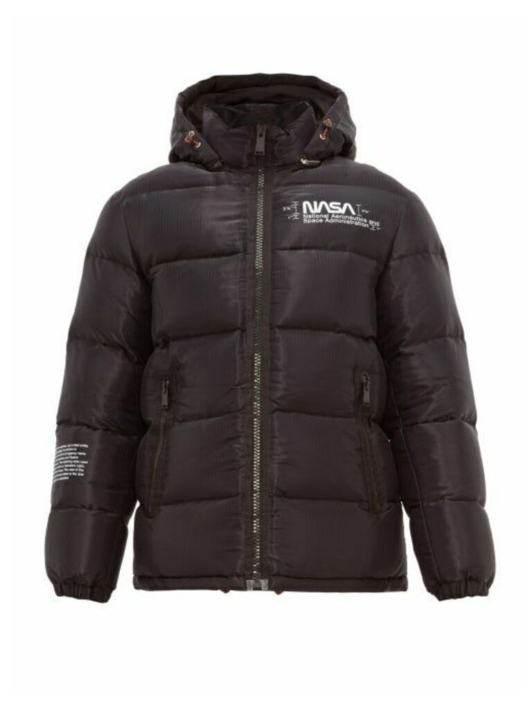 Heron Preston - Nasa-print Down-filled Jacket - Mens - Black Multi