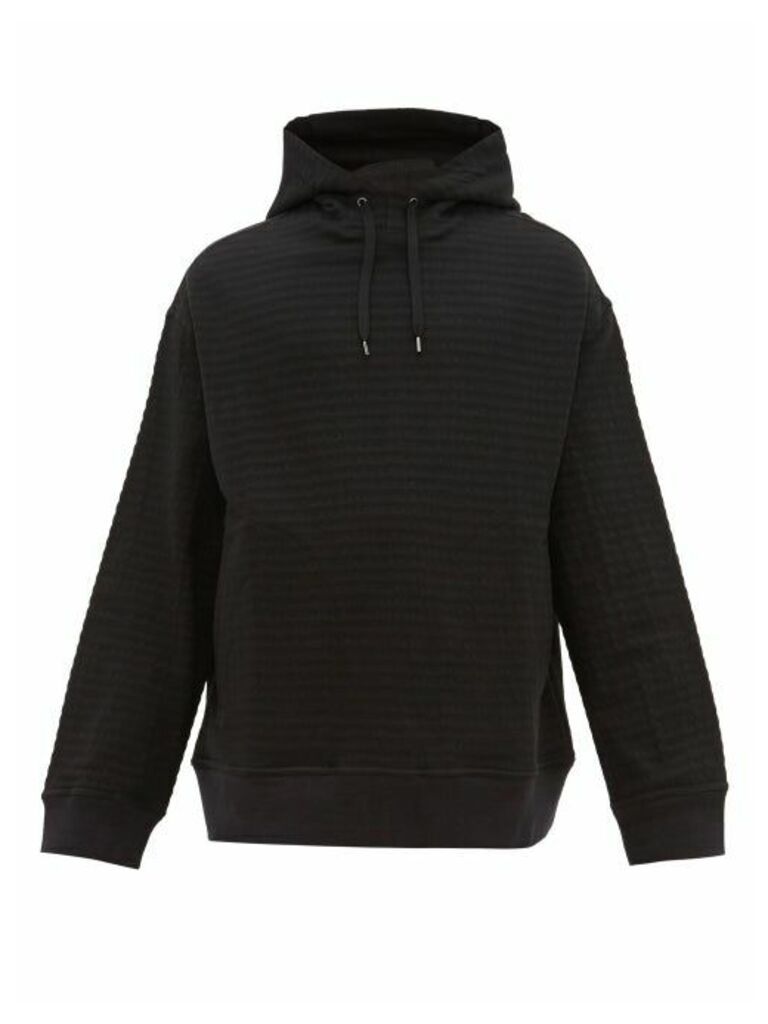 Raey - Seersucker Cotton-blend Hooded Sweatshirt - Mens - Black