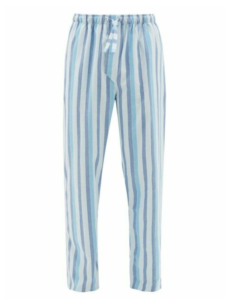 Derek Rose - Arctic Striped Cotton Pyjama Trousers - Mens - Light Blue