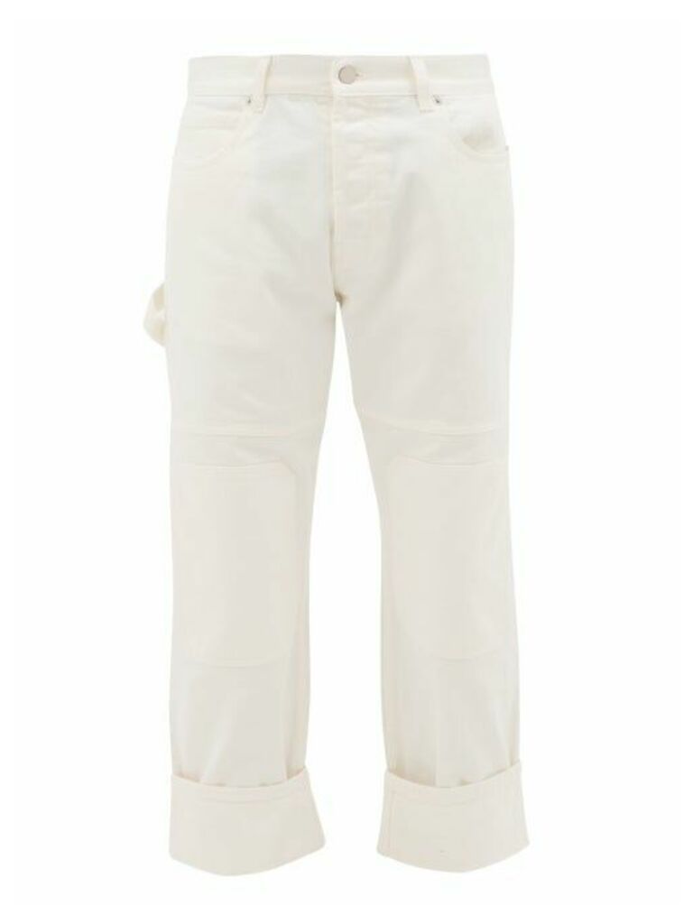 JW Anderson - Knee-patch Straight-leg Cotton Jeans - Mens - Cream