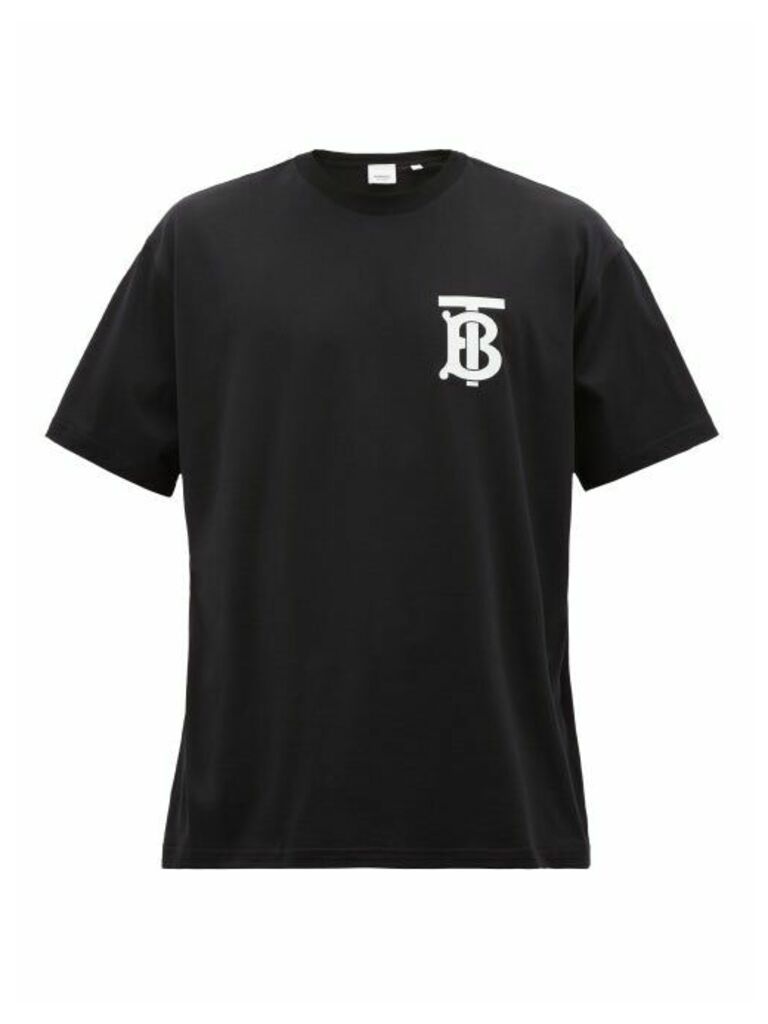 Burberry - Emerson Tb-print Cotton-blend T-shirt - Mens - Black