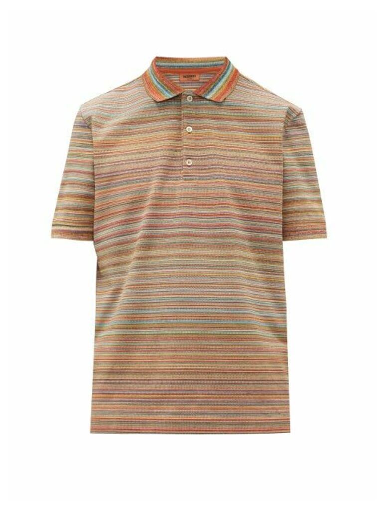 Missoni - Jacquard-stripe Cotton-piqué Polo Shirt - Mens - Beige Multi