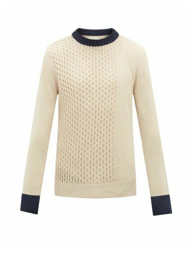Oliver Spencer - Blenheim Cable-knit Organic-cotton Sweater - Mens - Beige