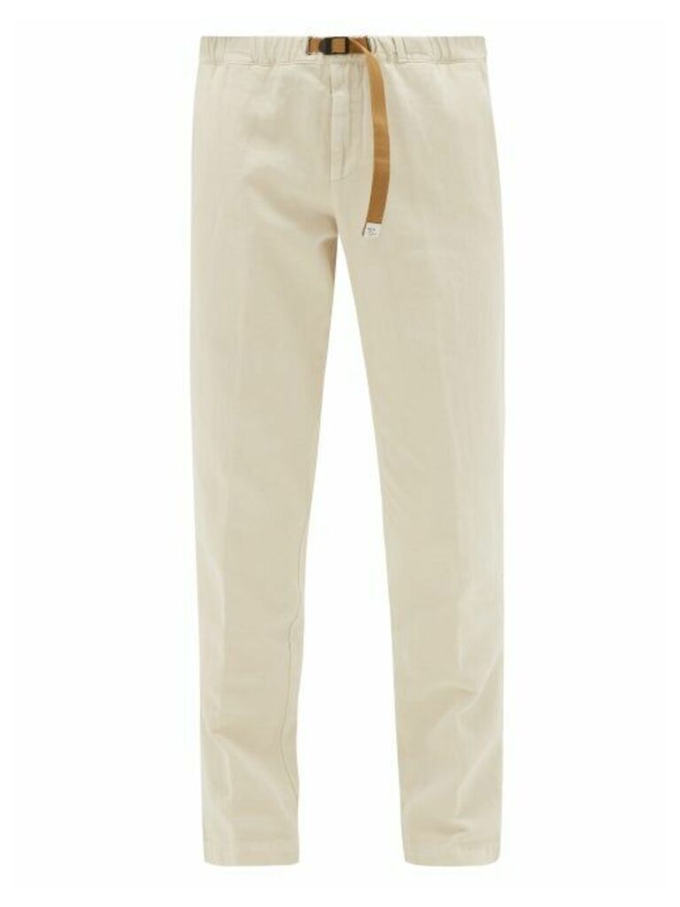 White Sand - Belted Cotton-blend Chino Trousers - Mens - White
