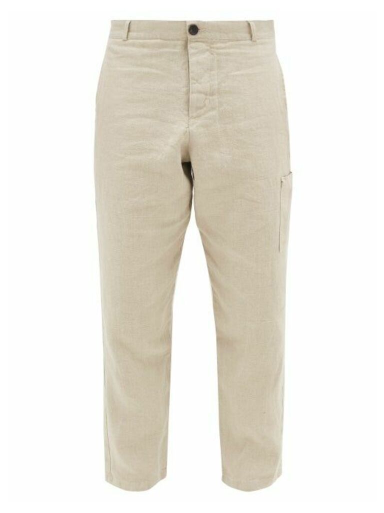 Oliver Spencer - Judo Slubbed-linen Cargo Trousers - Mens - Beige