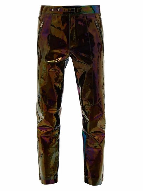 Givenchy - Iridescent-leather Straight-leg Trousers - Mens - Black