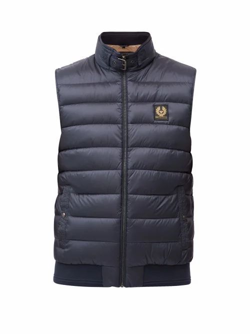 Belstaff - Circuit Logo-patch Quilted Down Gilet - Mens - Navy