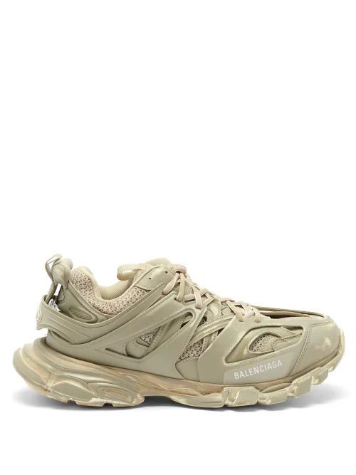 Track Panelled Trainers - Mens - Light Beige