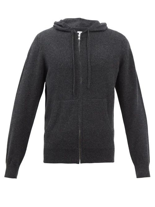Hooded Cashmere Track Jacket - Mens - Dark Grey