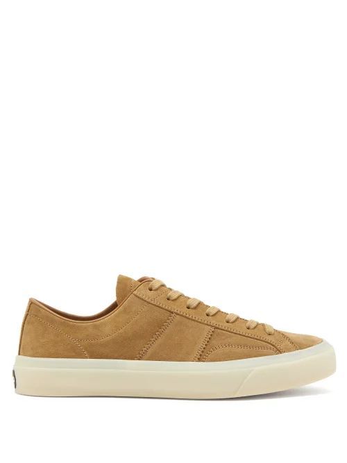 Logo-patch Suede Trainers - Mens - Brown