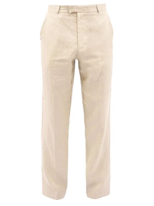 Linen Suit Trousers - Mens - Cream