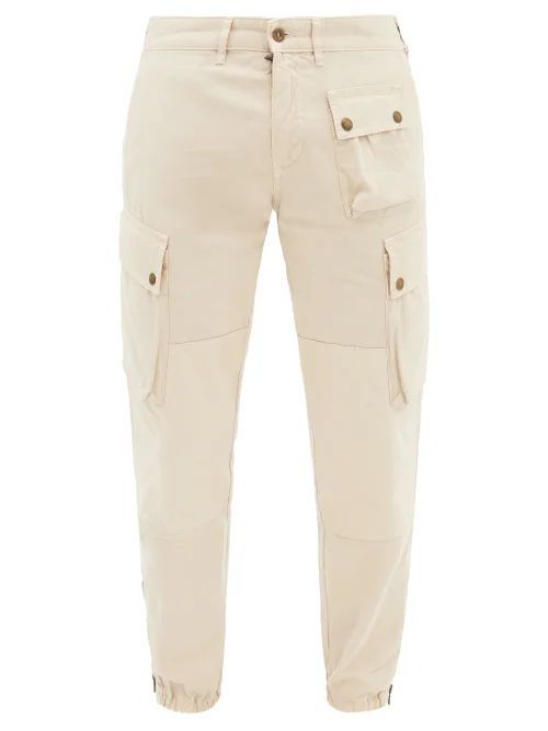 Trialmaster Patch-pocket Canvas Trousers - Mens - Cream