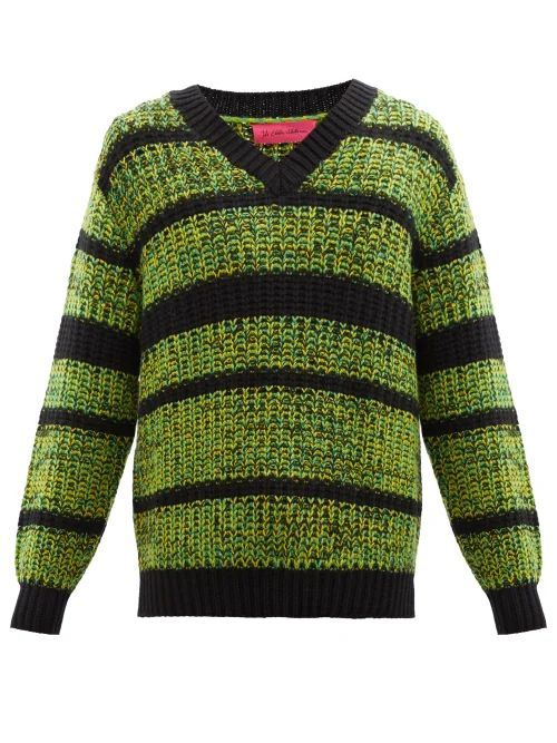 Striped Cashmere Sweater - Mens - Black