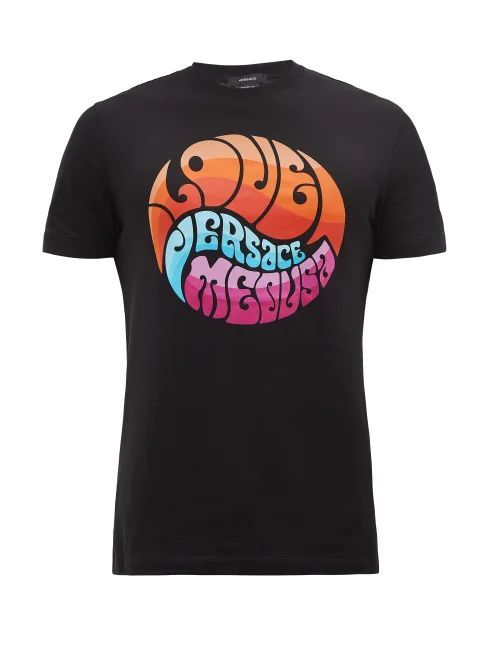 Medusa Music-logo Cotton-jersey T-shirt - Mens - Black