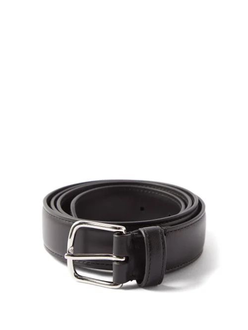Leather Belt - Mens - Black