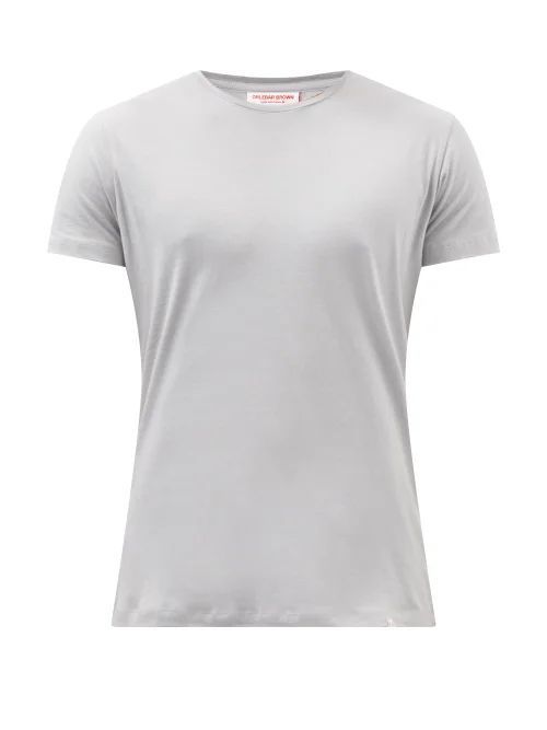 Ob-t Cotton-jersey T-shirt - Mens - Grey