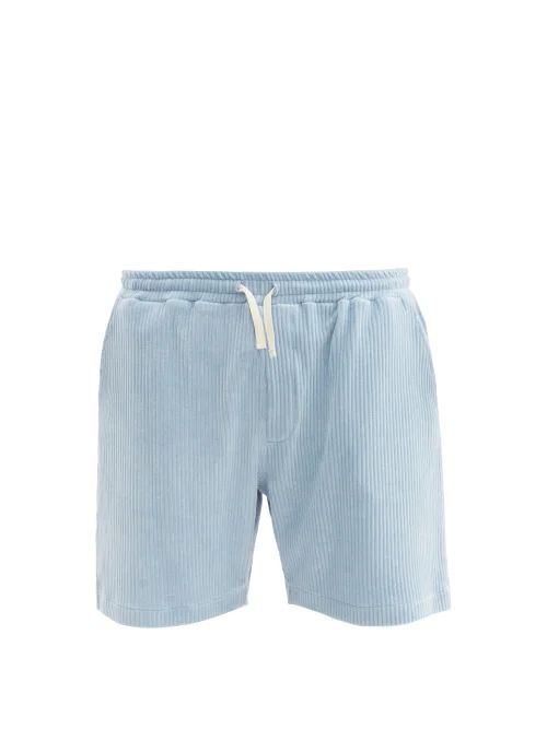 Weston Organic Cotton-blend Corduroy Shorts - Mens - Blue