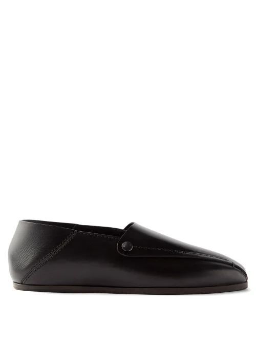 Collapsible-heel Leather Loafers - Mens - Black