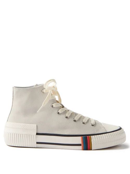 Kelvin High-top Leather Trainers - Mens - White