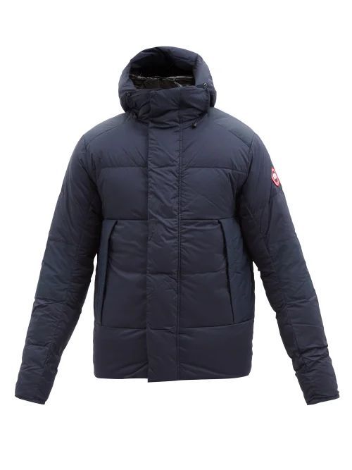 Armstrong Hooded Quilted Down Coat - Mens - Navy