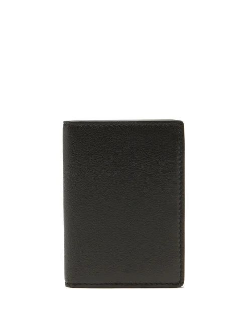 Bi-fold Leather Cardholder - Mens - Black