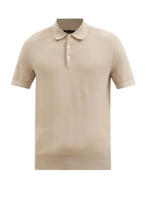 Cotton-piqué Polo Shirt - Mens - Beige