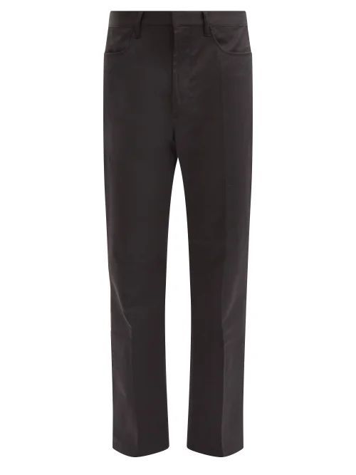Cotton-blend Twill Suit Trousers - Mens - Black