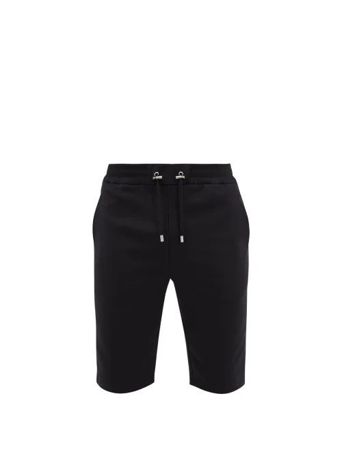 Logo-embroidered Cotton-jersey Shorts - Mens - Black