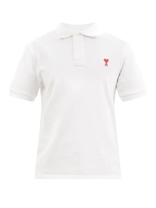 Ami De Caur-logo Cotton Polo Shirt - Mens - White