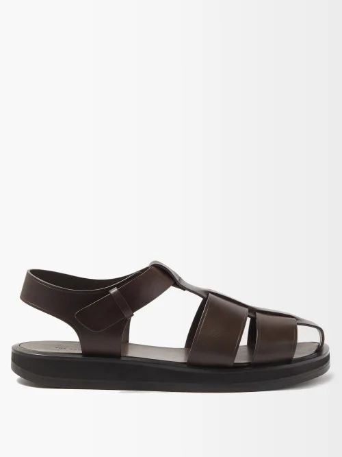 Fisherman Leather Sandals - Mens - Brown