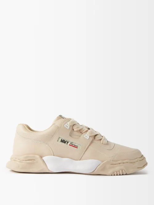 Parker Leather Trainers - Mens - Beige