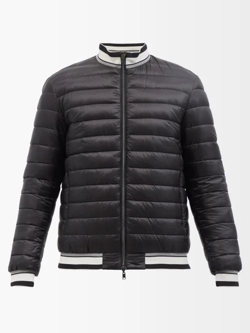 Reversible Quilted Down Bomber Jacket - Mens - Black