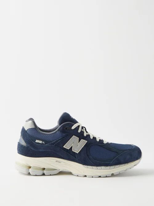 2002r Suede And Mesh Trainers - Mens - Navy
